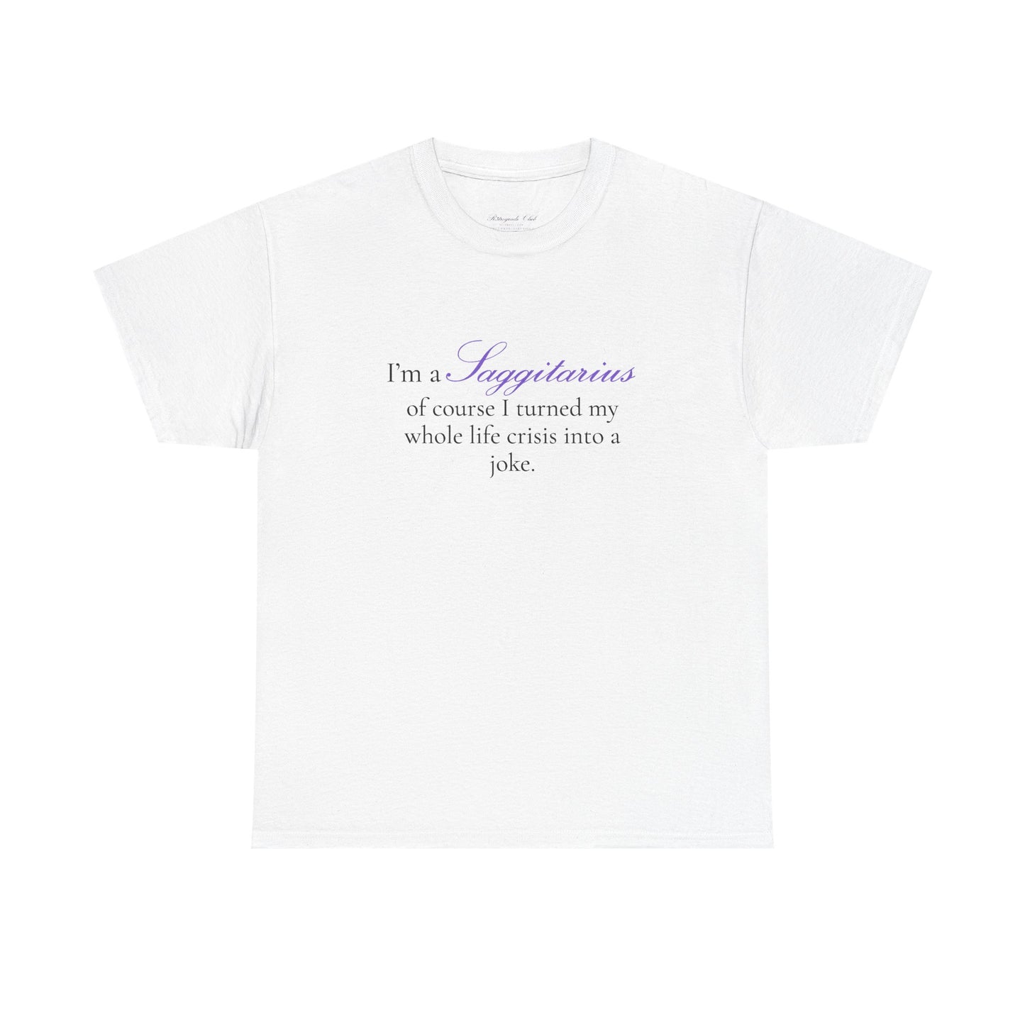 T-shirt oversize blanc Sagittaire, imprimé « I'm a Sagittarius, of course »