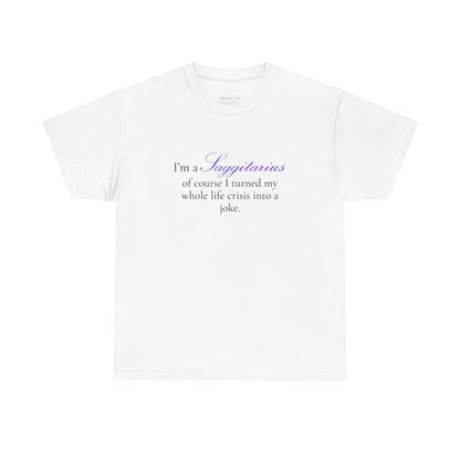 T-shirt oversize blanc Sagittaire, imprimé « I'm a Sagittarius, of course »