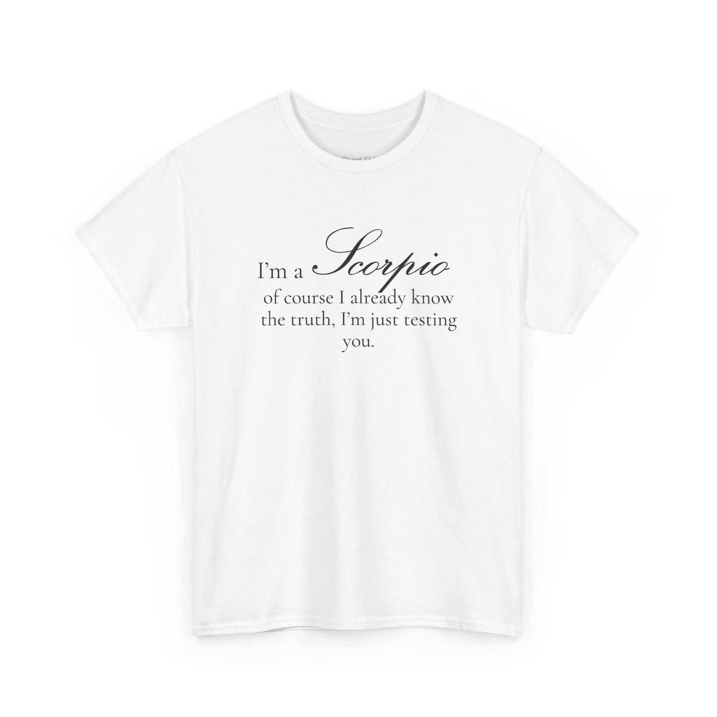 T-shirt oversize blanc Scorpion, imprimé « I'm a Scorpio, of course »