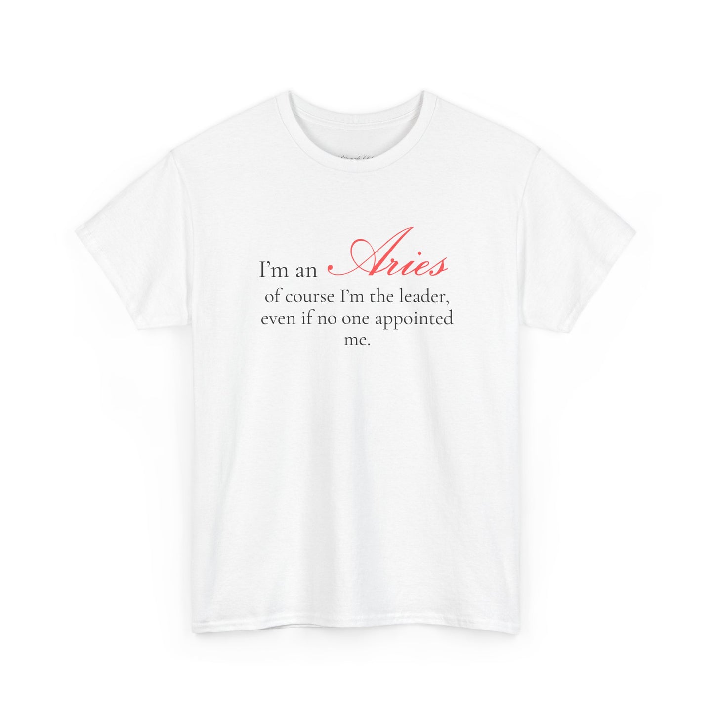 T-shirt oversize blanc Bélier, imprimé « I'm an Aries, of course »