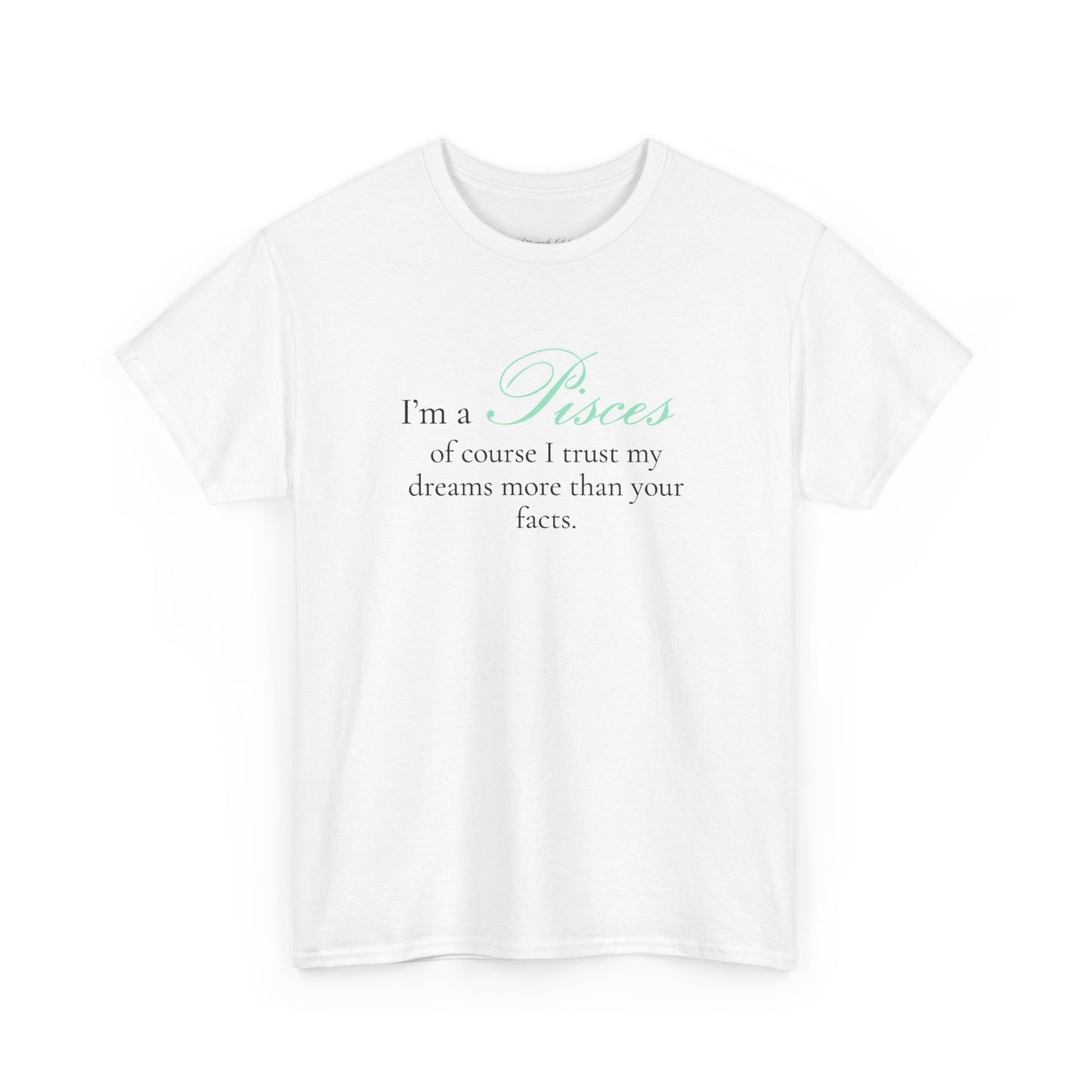 T-shirt oversize blanc Poissons, imprimé « I'm a Pisces, of course »