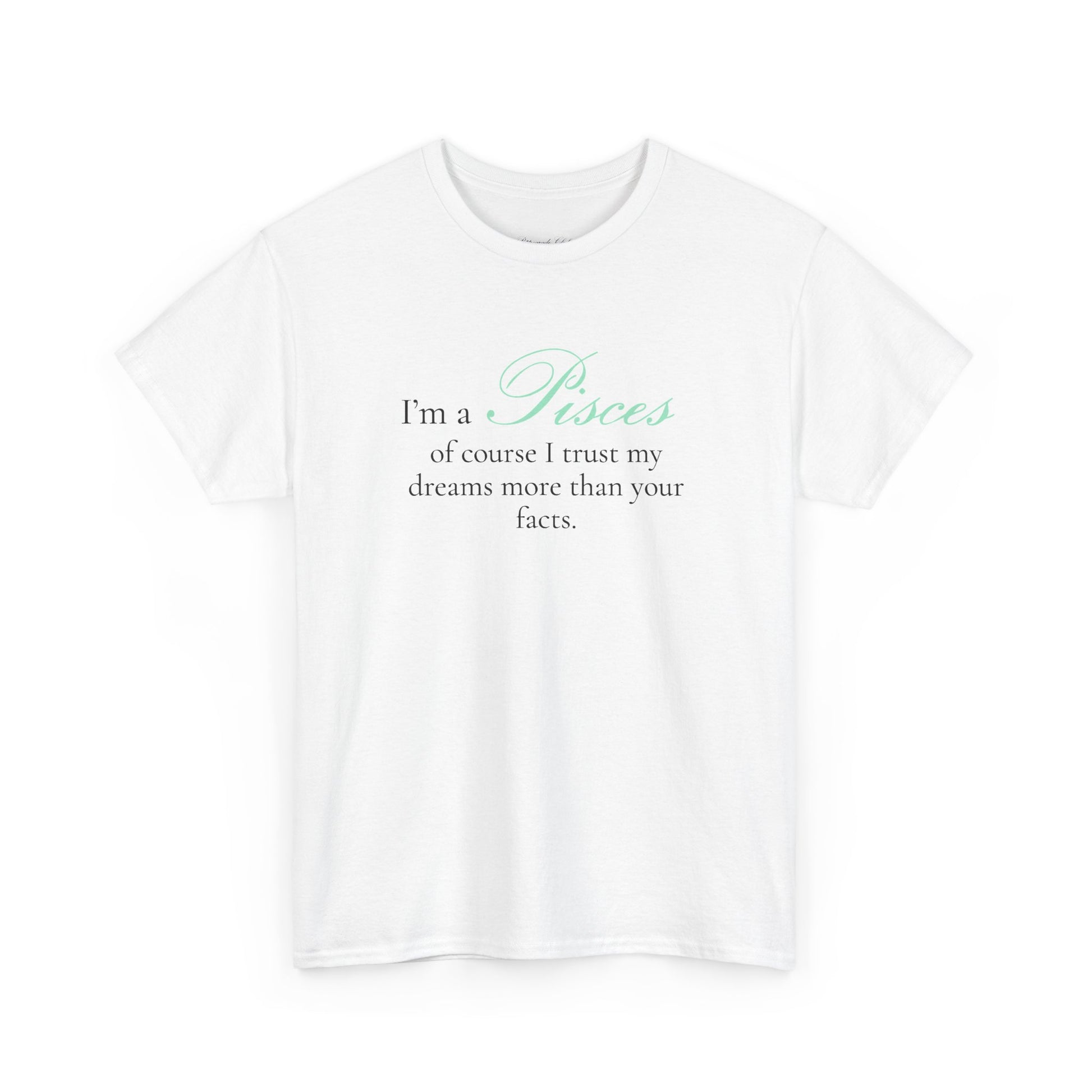 T-shirt oversize blanc Poissons, imprimé « I'm a Pisces, of course »