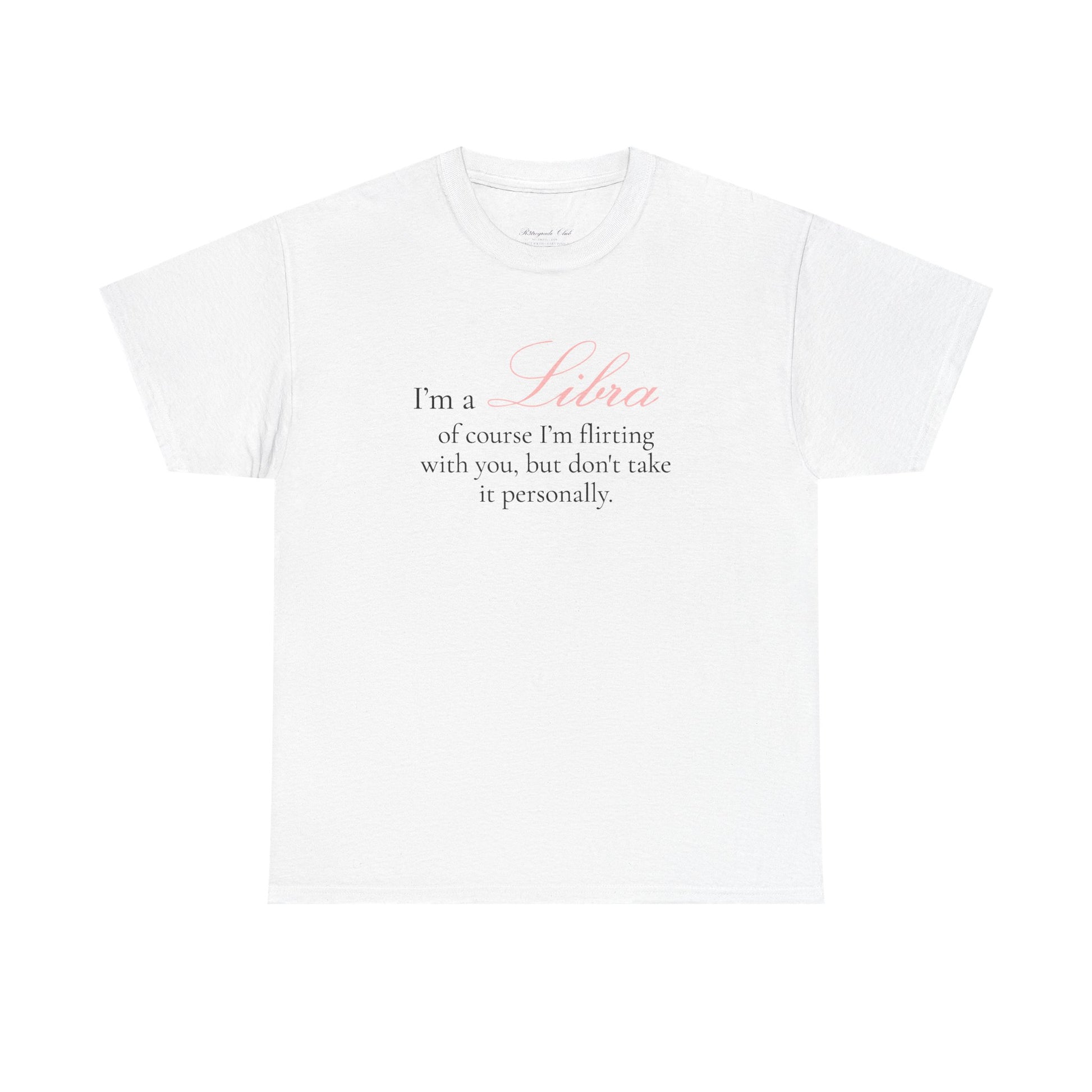 T-shirt oversize blanc Balance, imprimé « I'm a Libra, of course »