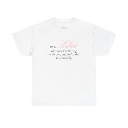 T-shirt oversize blanc Balance, imprimé « I'm a Libra, of course »