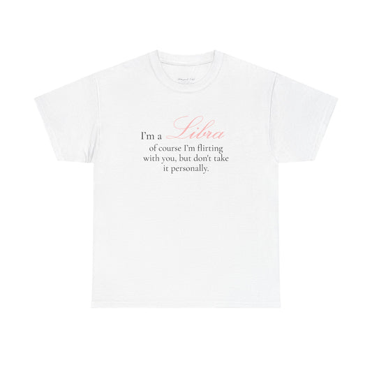 T-shirt oversize blanc Balance, imprimé « I'm a Libra, of course »