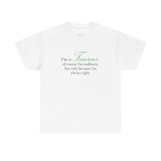 T-shirt oversize blanc Taureau, imprimé « I'm a Taurus, of course »