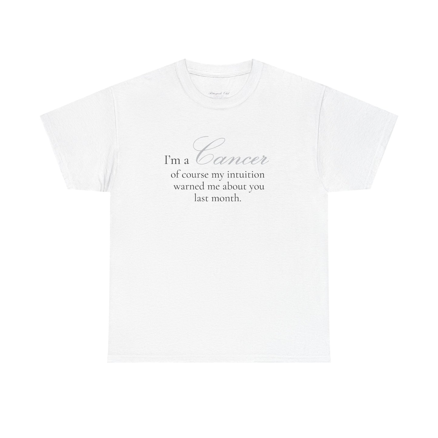 T-shirt oversize blanc Cancer, imprimé « I'm a Cancer, of course »