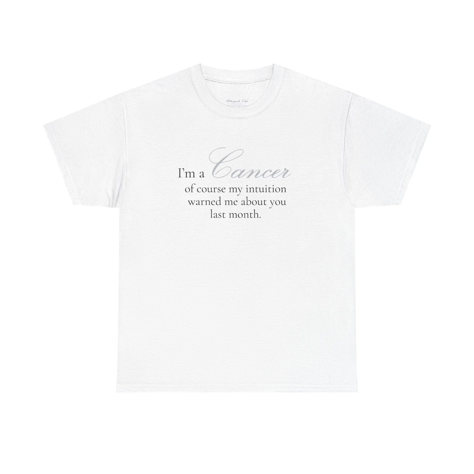 T-shirt oversize blanc Cancer, imprimé « I'm a Cancer, of course »