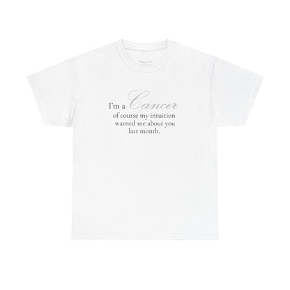 T-shirt oversize blanc Cancer, imprimé « I'm a Cancer, of course »