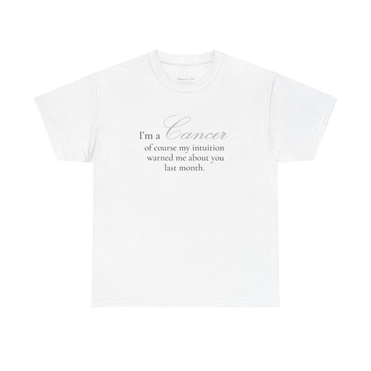 T-shirt oversize blanc Cancer, imprimé « I'm a Cancer, of course »