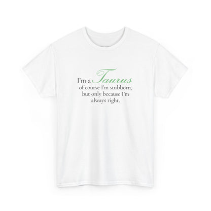 T-shirt oversize blanc Taureau, imprimé « I'm a Taurus, of course »