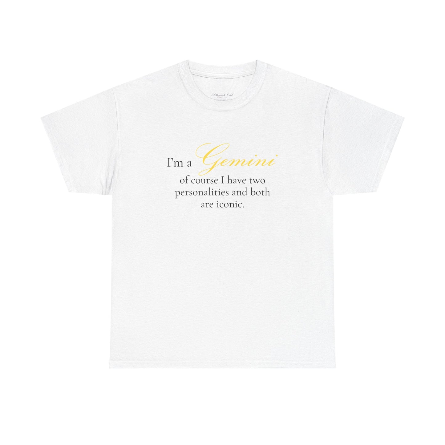 T-shirt oversize blanc Gémeaux, imprimé « I'm a Gemini, of course »