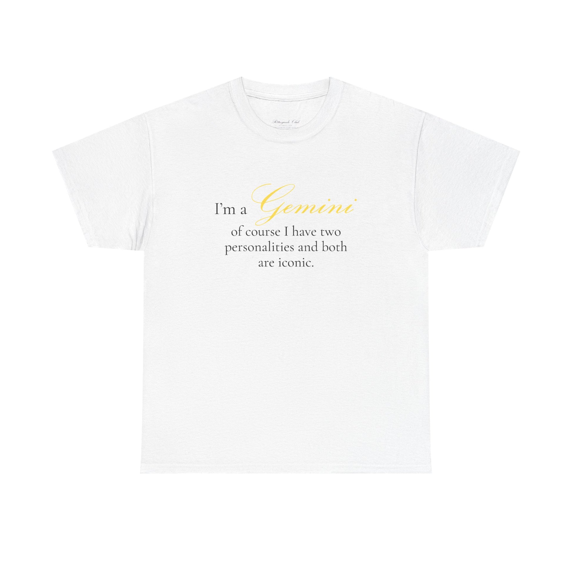 T-shirt oversize blanc Gémeaux, imprimé « I'm a Gemini, of course »