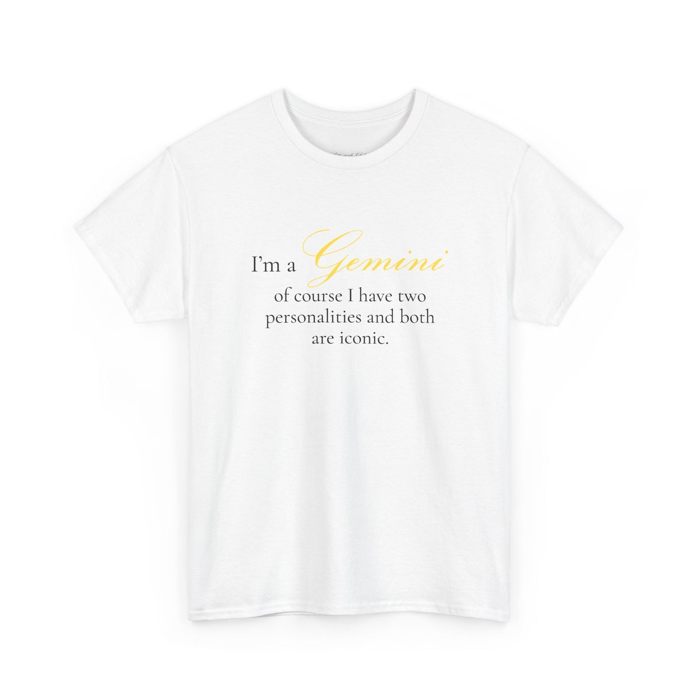 T-shirt oversize blanc Gémeaux, imprimé « I'm a Gemini, of course »