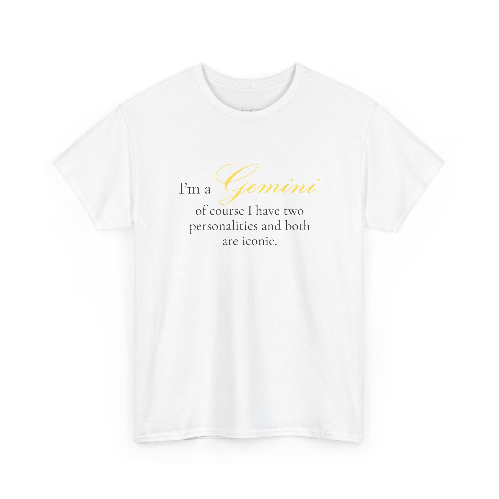 T-shirt oversize blanc Gémeaux, imprimé « I'm a Gemini, of course »