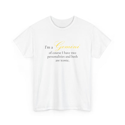 T-shirt oversize blanc Gémeaux, imprimé « I'm a Gemini, of course »