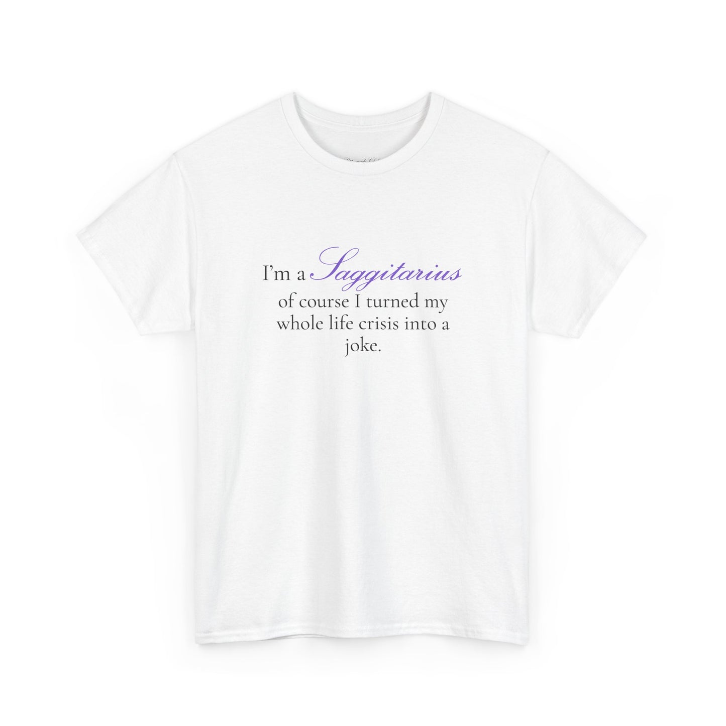 T-shirt oversize blanc Sagittaire, imprimé « I'm a Sagittarius, of course »