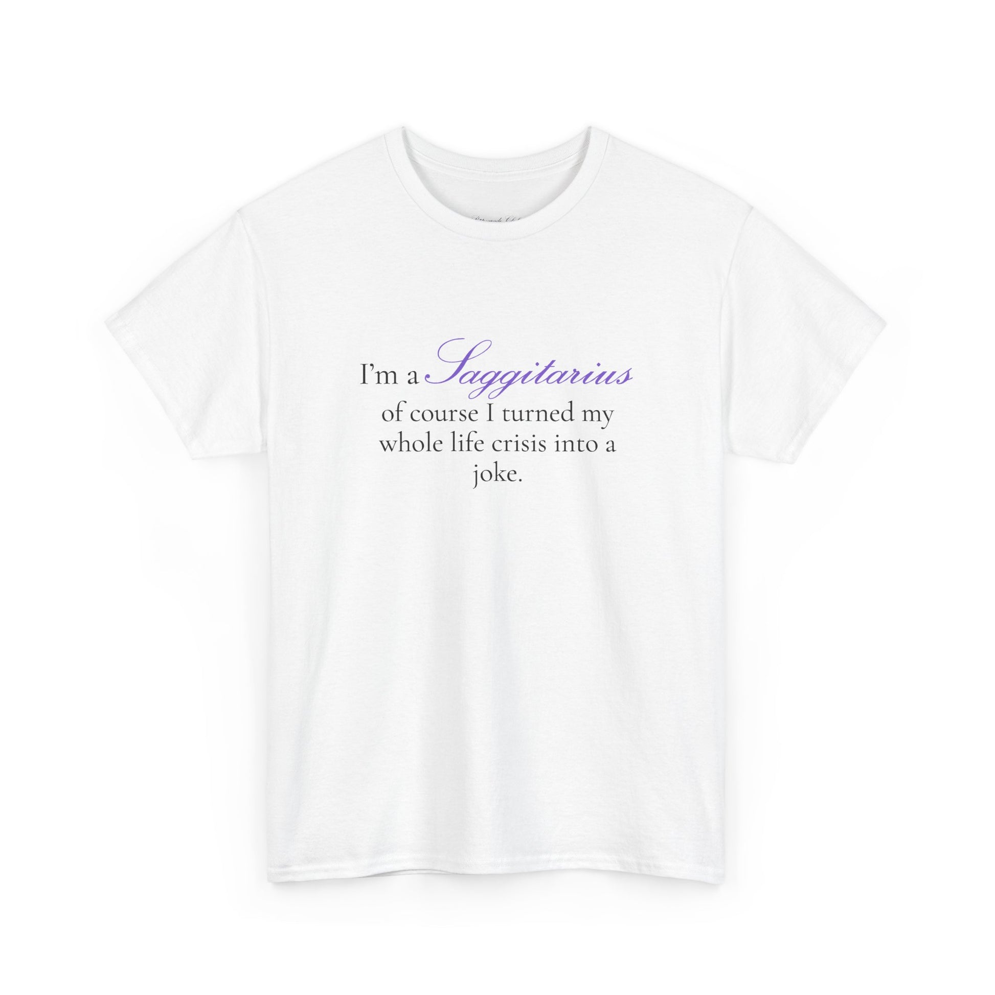 T-shirt oversize blanc Sagittaire, imprimé « I'm a Sagittarius, of course »