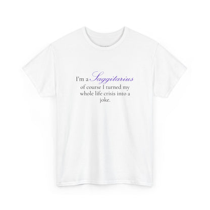 T-shirt oversize blanc Sagittaire, imprimé « I'm a Sagittarius, of course »