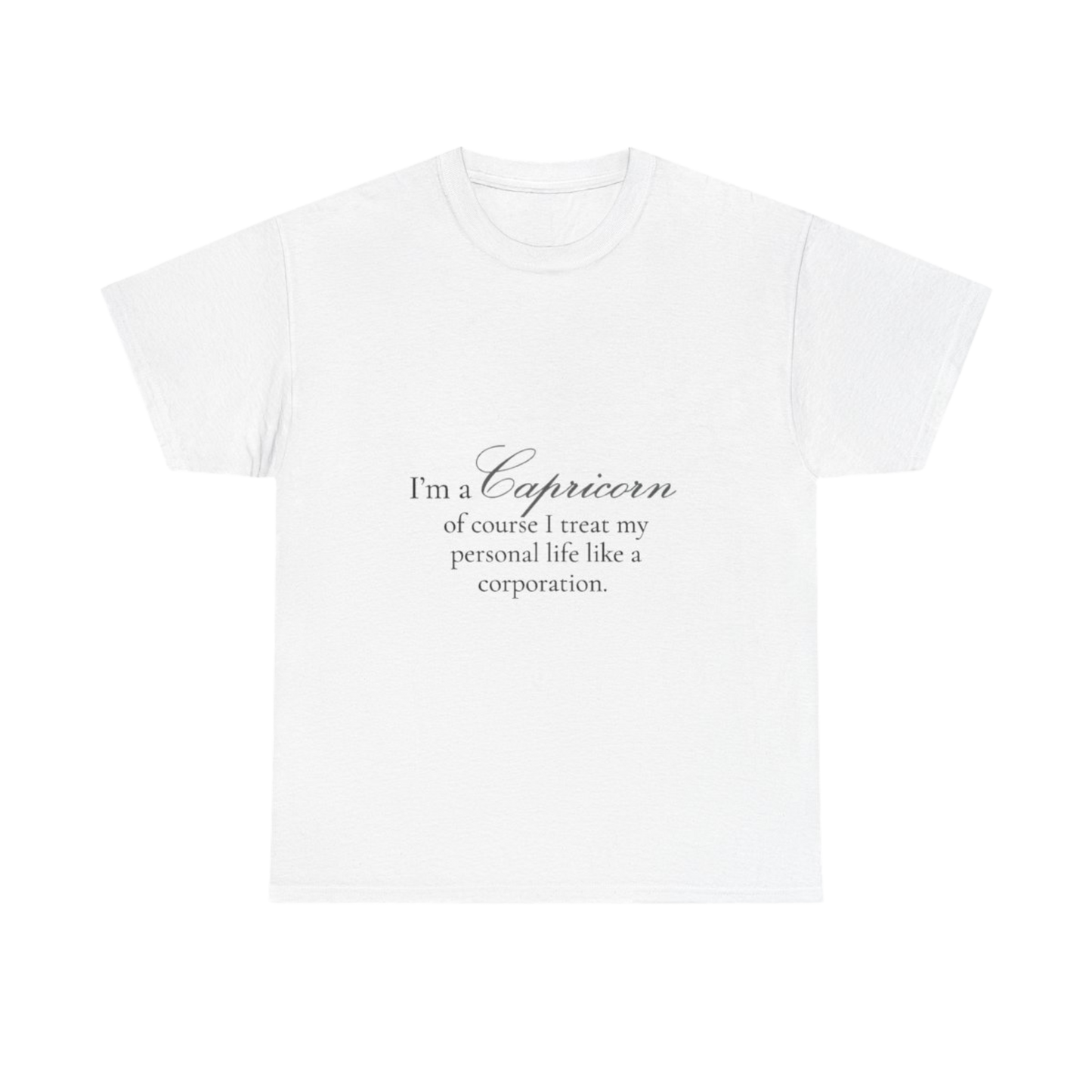 T-shirt oversize blanc Capricorne, imprimé « I'm a Capricorn, of course »